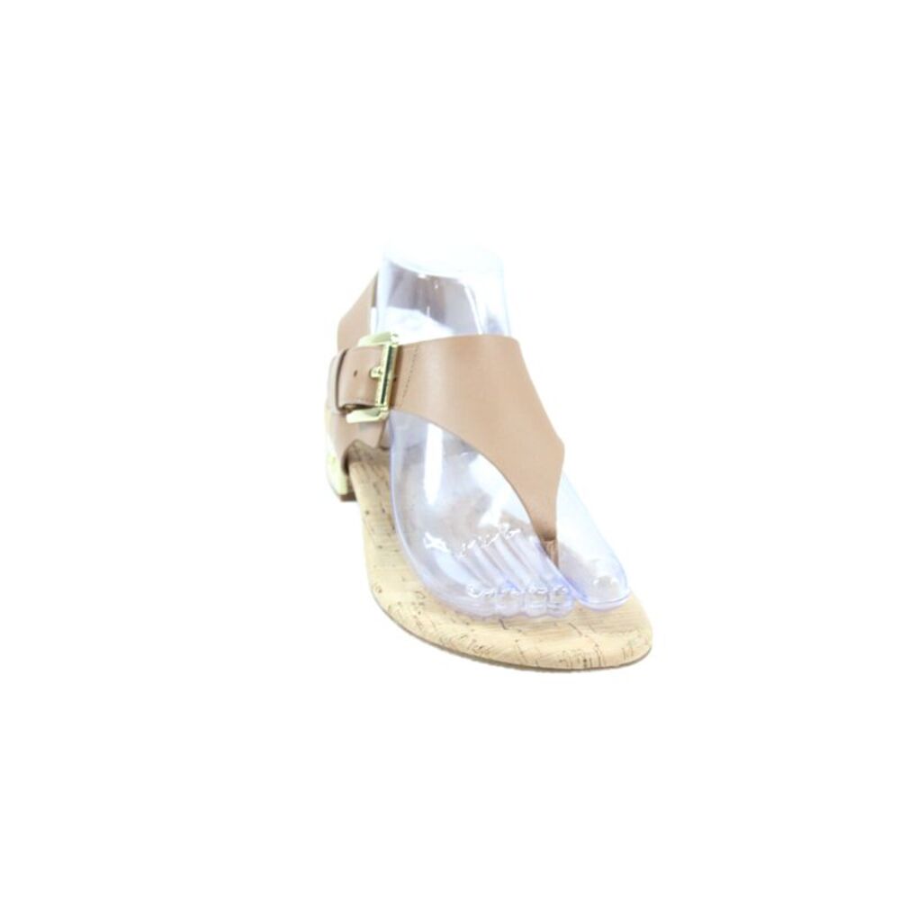 Michael Michael Kors Womens Leather Buckle Thong Sandals Shoes Brown Size 8M